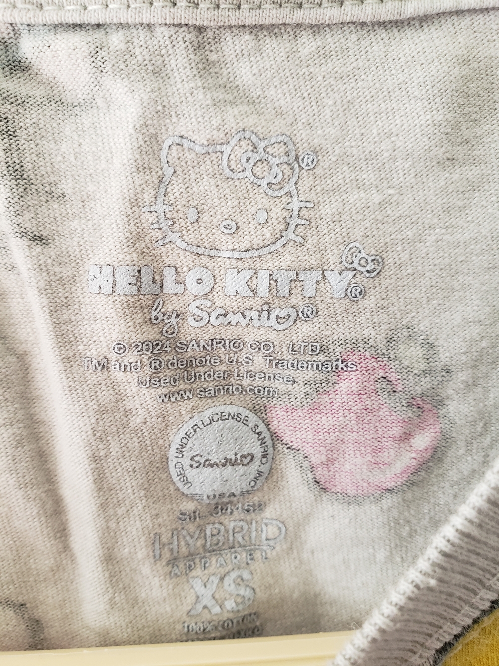 Hello Kitty Gray Tee with Pink and Blue Accents - Picture 5 of 5